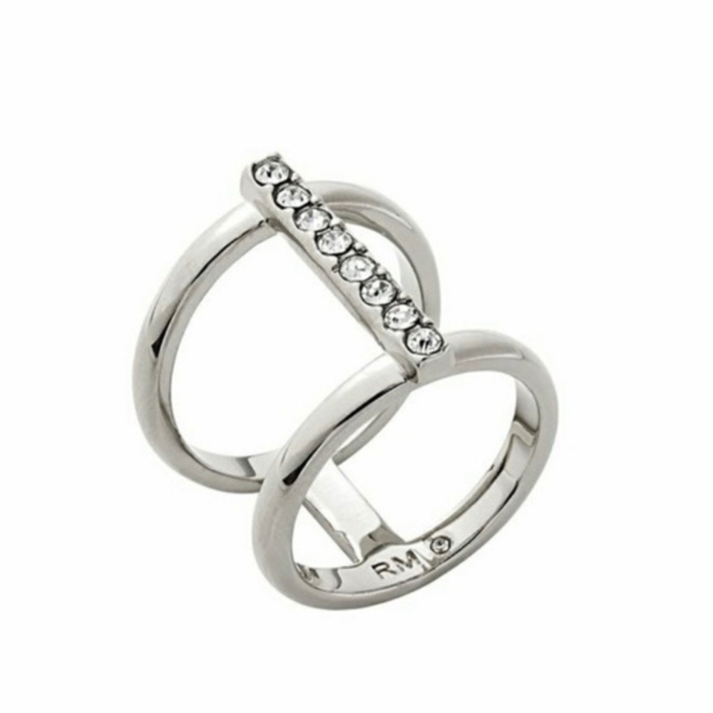 Rebecca Minkoff Silver Double Bar Ring